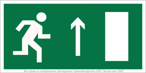 Знак безопасности NPU-2010.E11 "Напр. к эвакуационному выходу прямо (прав.)" Белый Свет a18028