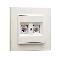 Розетка компютерная CAT5 + гнездо СП Karea IP20 крем. Makel 56010035