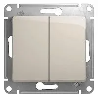 Переключатель проходной 2-кл. СП Glossa 10А IP20 (сх. 6) 10AX механизм молочн. SE GSL000965