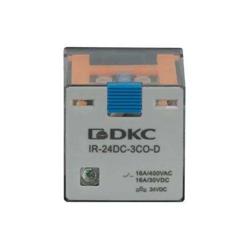 Реле одиночное 24В DC до 16А 3 прекидн. контакта DKC IR-24DC-3CO-D фото 2