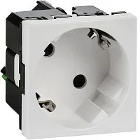 Розетка 2мод. 16А 250В 45град. с заземл. защ. шторки безвинт. зажимы бел. ИЭК Leg 4521059