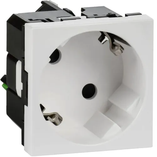 Розетка 2мод. 16А 250В 45град. с заземл. защ. шторки безвинт. зажимы бел. ИЭК Leg 4521059