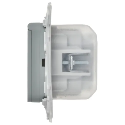 Розетка СП FLITE РСшкр11-1-44-ФлС 16А IP44 с заземл. с защ. шторками и крышкой безвинтовое крепление механизм сер. IEK FI-R16-16-1-44-K03 фото 6