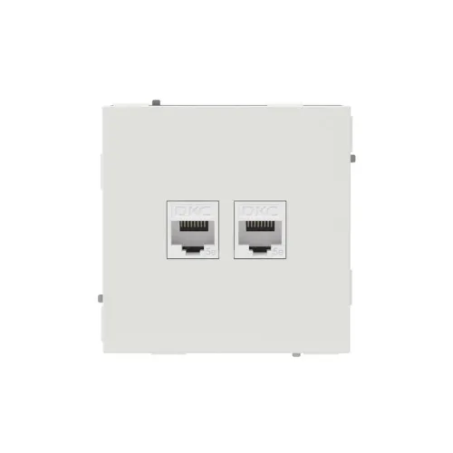Розетка компьютерная 2-м KANT RJ45 кат.5E без шторки бел. песок DKC 7010664