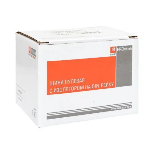 Шина нулевая N 6х9 12 отверстий синий изолятор на DIN-рейку латунь розн. стикер PROxima EKF sn0-63-12-d-r фото 4