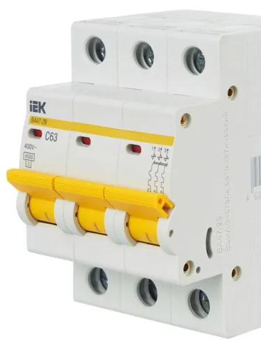 Выключатель автоматический модульный 3п C 63А 4.5кА ВА47-29 KARAT IEK MVA20-3-063-C фото 9