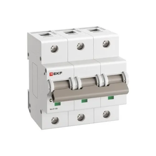 Выключатель автоматический модульный 3п C 125А 15кА ВА 47-125 PROxima EKF mcb47125-3-125C