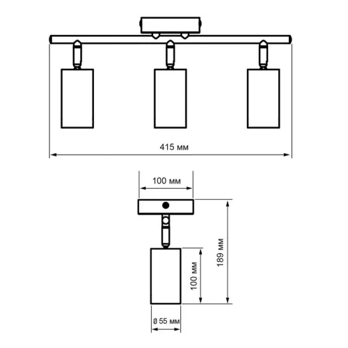 Светильник PCL-0403 3xGU10 IP20 230В BL настен./потолочн. декор. под лампу JazzWay 5066649 фото 13