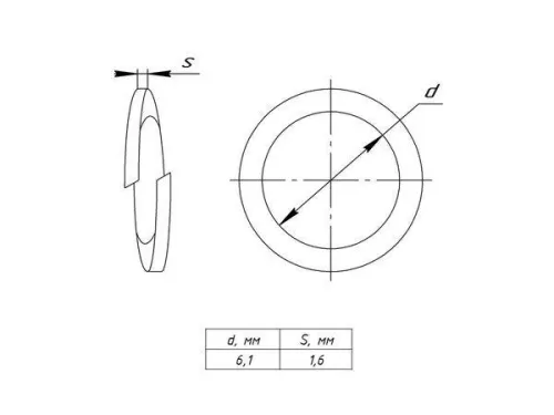 Шайба гровер M6 (уп.200шт) EKF shgr6 фото 2