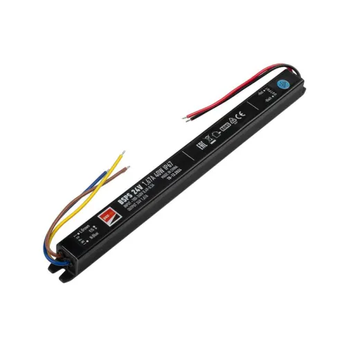 Блок питания для светодиодной ленты 40Вт 1.67А 24В IP67 BSPS влагозащ. метал. Pro JazzWay 5018495 фото 6