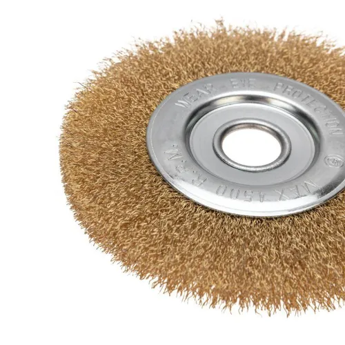 Щетка дисковая для УШМ витая латунированная проволока 150мм отв. 22.23мм Kranz KR-91-1232 фото 2