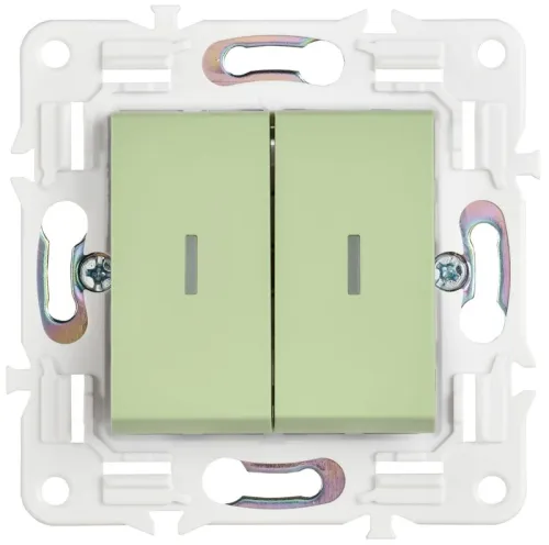 Выключатель проходной 2-кл. SKANDY 10А SK-V10G с индикацией мятный IEK SK-V22-1-10-K06 фото 2