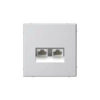 Розетка компьютерная 2-м ArtGallery RJ45 + RJ45 кат.5E механизм алюм. SE GAL000385