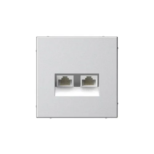 Розетка компьютерная 2-м ArtGallery RJ45 + RJ45 кат.5E механизм алюм. SE GAL000385