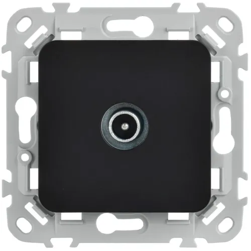 Розетка телевизионная проходная СП FLITE РТВм-1-1-2-ФлЧ тип M экранир. механизм черн. IEK FI-A13-P-K02 фото 3