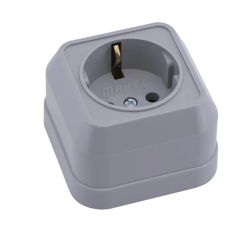 Розетка ОП IP20 с заземл. сер. Makel 45008