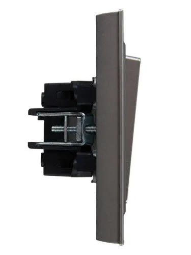 Выключатель 2-кл. СП BRITE ВСР10-2-0-БрС 10А в сборе сталь IEK BR-V20-0-10-K46-F фото 2