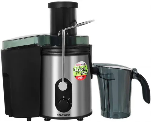 Соковыжималка центробежная SJ 2424 800Вт рез.сок.:500мл. серебр./черн. STARWIND 1492064