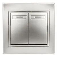 Переключатель 2-кл. СП Plano 1-107-03 10А 250В IP20 алюм. Intro Б0053806