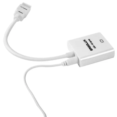 Переходник VGA-HDMI+AUX ELX-VA01P-HDMI комплект пластик пакет бел. Ergolux 15297 фото 4