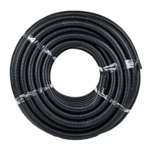 Труба гофрированная d32мм с протяжкой безгалоген. трудногорючая (FRHF) черн. (уп.50м) Plast EKF FRHF-32 фото 2