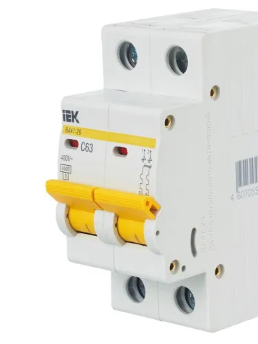 Выключатель автоматический модульный 2п C 63А 4.5кА ВА47-29 KARAT IEK MVA20-2-063-C фото 4