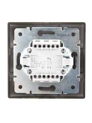 Выключатель 2-кл. 1п СП Mira 10А IP20 с подсветкой со вставкой черн. бархат LEZARD 701-4242-112 фото 4