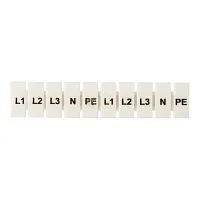 Маркеры для UT/ST/Push-in 2.5 с символами "L1. L2. L3. N. PE" (уп.100шт) EKF zb-st-2.5-L-1-3