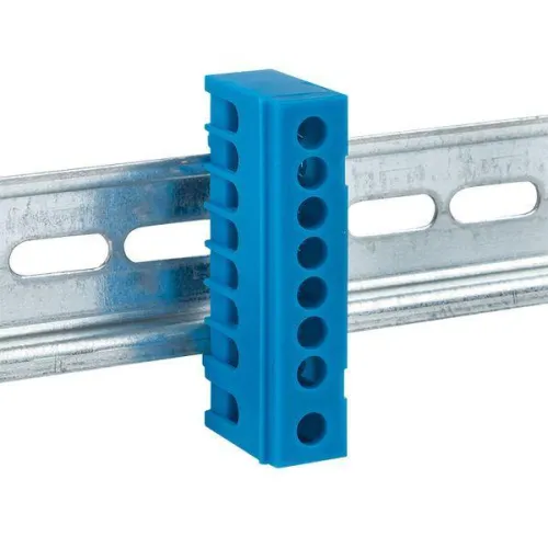 Шина нулевая N 6х9 8 отверстий синий изолированный корпус на DIN-рейку латунь PROxima EKF sn0-63-8-ib фото 3