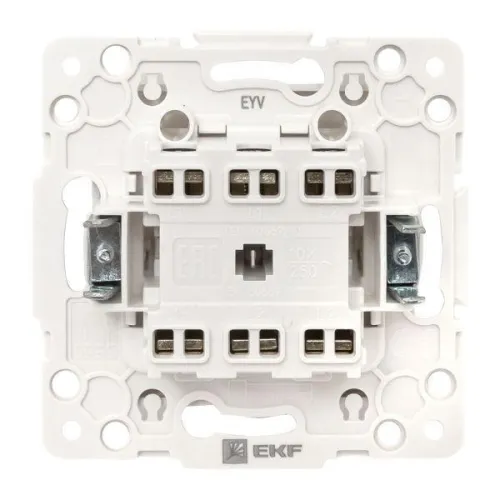 Переключатель проходной 2-кл. Стокгольм 10А винтов. клеммы механизм бел. PROxima EKF EYV10-027-20 фото 6