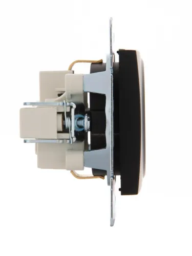 Розетка 1-м СП Karina с заземл. термопласт механизм черн. бархат LEZARD 707-4288-122B фото 3