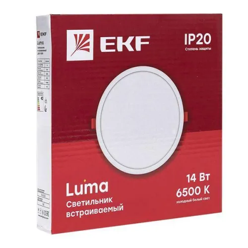 Светильник светодиодный ДВО 1008 14Вт 6500К IP20 встраив. Basic EKF DLL-1008-14-6500 фото 2