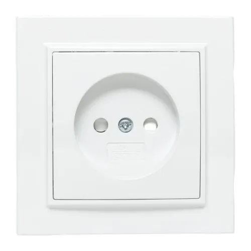 Розетка 1-м СП Минск 10А IP20 без заземл. защ. шторки бел. Basic EKF ERR10-022-100