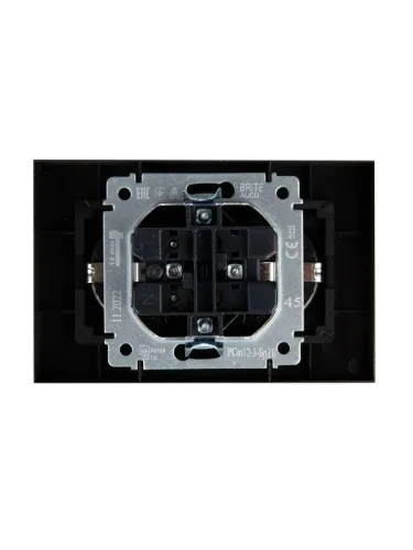 Розетка 2-м СП BRITE РСш12-3-БрТБ 16А в сборе с заземл. защ. шторки бронза IEK BR-R24-16-K45-F фото 2