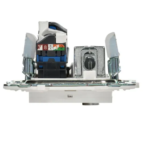 Розетка двойная TV+RJ45 кат.6E SKANDY SK-A15W арктич. бел. IEK SK-AK20-2-K01 фото 2