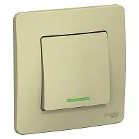 Переключатель проходной 1-кл. СП Blanca 10А IP20 (сх. 6) 250В с подсветкой беж. SE BLNVS010617