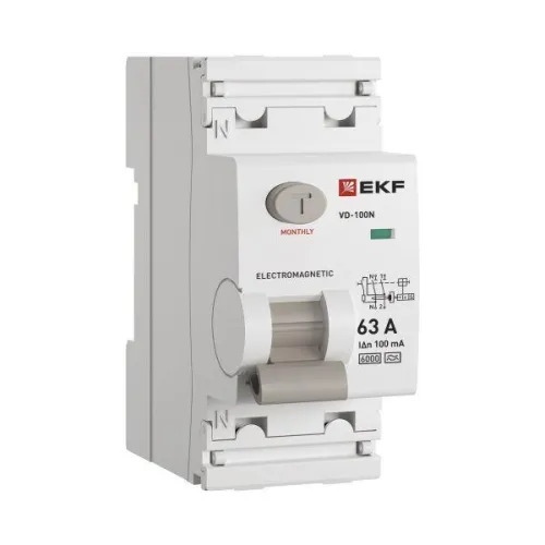 Выключатель дифференциального тока 2п 63А 100мА тип A 6кА ВД-100N электромех. PROxima EKF E1026MA63100