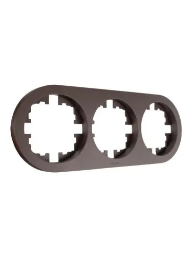 Рамка 3-м OSEN горизонт. круглая шоколад LEZARD 744-7300-148 фото 2