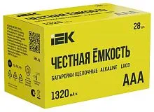 Элемент питания алкалиновый AAA/LR03 Alkaline бокс (уп.28шт) IEK ABT-LR03-OP-B28