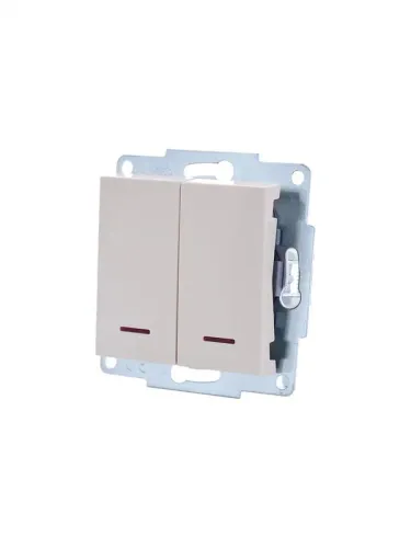 Выключатель 2-кл. СП Vesna с индикацией механизм крем. LEZARD 742-0388-112 фото 4