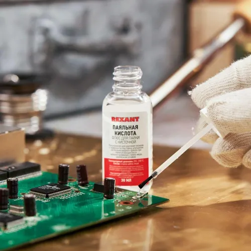Флюс для пайки "паяльная кислота" 30мл (с кисточкой) REXANT 09-3613 фото 5