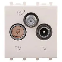 Розетка телевизионная TV/FM/SAT 2мод. 16А Avanti "Ванильная дымка" DKC 4405532