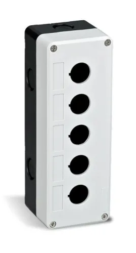 Пост кнопочный 5-м КП-101 d22мм с кабел. вводом для устройств сигнализации и управления пластик. бел. DEKraft 25505DEK