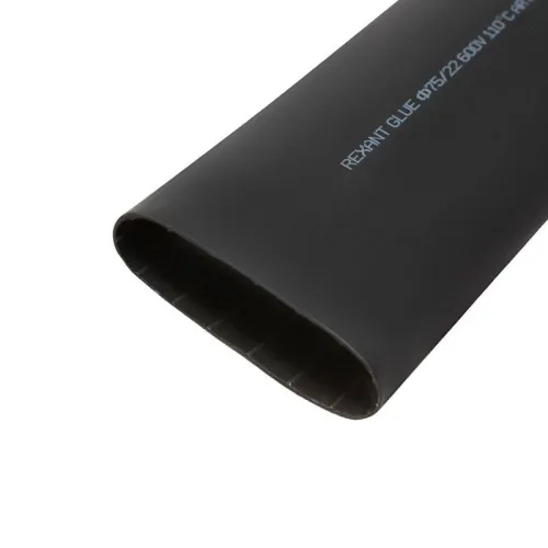 Трубка термоусадочная среднестен. клеевая 75/22 (3-4:1) черн. 1м Rexant 26-0075