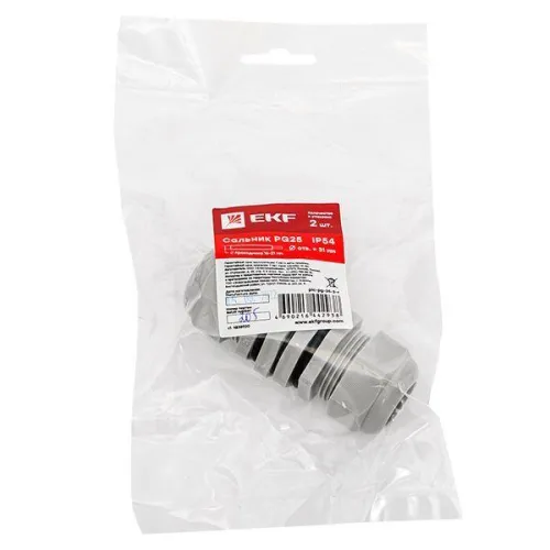 Сальник PG25 d16-21мм (d отверст. 31мм) IP54 (уп.2шт) PROxima EKF plc-pg-25-2-r фото 3