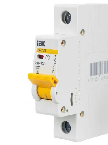 Выключатель автоматический модульный 1п C 6А 4.5кА ВА47-29 KARAT IEK MVA20-1-006-C фото 9