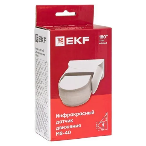 Датчик движения (ИК) MS-40 настен. 1200Вт 180град. до 12м IP44 PROxima EKF dd-ms-40 фото 10