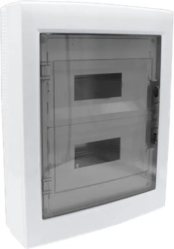 Корпус щита распределительного для модульного оборудования 24M(12х2) навесной прозр. затемненная дверца Cetinkaya Pano CP30924