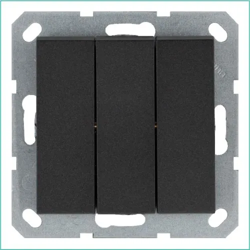 Выключатель 3-кл. 10А IP20 механизм антрацит Jasmart G3031B