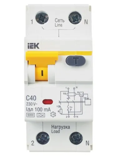 Выключатель автоматический дифференциального тока 2п (1P+N) C 40А 100мА тип A 6кА АВДТ-32 KARAT IEK MAD22-5-040-C-100 фото 9